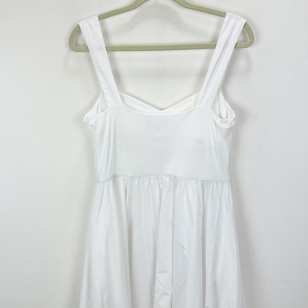 J.Crew Sweetheart Tank Maxi Dress Poplin A Line Skirt Retro Classic White Large - Picture 7 of 12